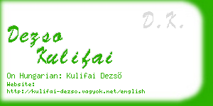 dezso kulifai business card